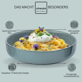 sänger Pastaschalen Blau, Stein, 6-teilig, Rund, Essen | Trinken, Geschirr, Teller Pastateller