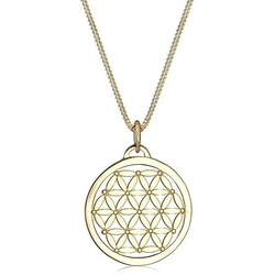 Elli Kette mit Anhänger Lebensblume 925 Sterling Silber, Lebensblume goldfarben