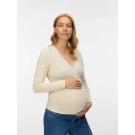 MAMA LICIOUS Umstandsshirt "MLKERRIE TESS LS JRS TOP 2-P NOOS", Damen, Gr. XL, schwarz (birch pack:schwarz), Jersey, Obermaterial: 95% Baumwolle, 5% Elasthan, unifarben, figurbetont normal, V-Ausschnitt, Shirts Umstandsshirt