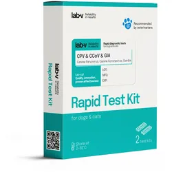 Lab-V Antigen CPV & CCV & GIA - Schnelldiagnosetest für Hunde 2 Stück.