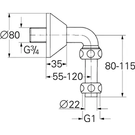 Grohe 12408 Abgangsbogen DN 20