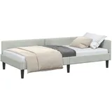 vidaXL Eckbettgestell 100 x 200 cm Hellgrau