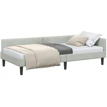 vidaXL Eckbettgestell 100 x 200 cm Hellgrau