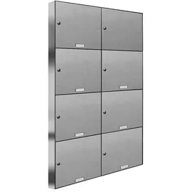 AL Briefkastensysteme Durchwurfbriefkasten Premium Edelstahl Silber