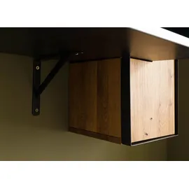 MASSIVMOEBEL24.DE Wohnwand schwebend Wildeiche 251x49x140 natur geölt /schwarz lackiert STARNBERG #09