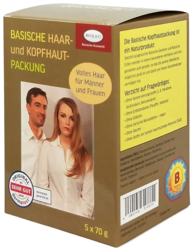 Basische Haar- und Kopfhaut-Packung (5 x 70 g) - Bioleo
