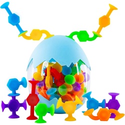 SOTOR Badespielzeug 48 Stück Saugnapf Spielzeug,Montessori Spielzeug ab 3 Jahre, Badewannen Spielzeug Reise Spielzeug Autismus Sensorik Spielzeug bunt