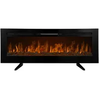 Monstershop Wandkamin, Schwarz, Metall, 152x1x15 cm, Freizeit, Heizen & Kühlen, Elektrokamine