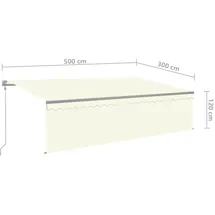 vidaXL Gelenkarmmarkise Automatisch mit Volant 5x3 m Creme