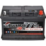 Autobatterie 12V 77Ah 760A/EN BlackMax Starterbatterie statt 70Ah 72Ah 74Ah 75Ah