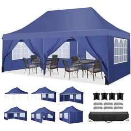 luxuskollektion Faltpavillon 3 x 6 m Blau