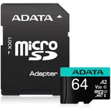 A-Data microSDXC Premier Pro 64GB Class 10 UHS-I V30 + SD-Adapter