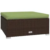 vidaXL Gartenhocker mit Kissen Braun 70x70x30 cm Poly Rattan