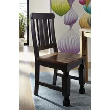 MASSIVMOEBEL24.DE Esszimmerstuhl Sheesham lackiert schwarz/braun