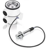 Aquade Siebkorbventil Ø 70 mm Excentergarnitur 1 Zoll Anschluss für Überlauf