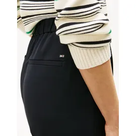 Tommy Hilfiger Anzughose "TIMELESS WOOL WIDE LEG PANT", Damen, Gr. 38, N-Gr, schwarz night navy, Web, Obermaterial: 54% Polyester, 44% Wolle, 2% Elasthan, unifarben, lässig geschnitten knöchellang, Hosen Anzughose, mit Wolle
