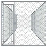vidaXL Outdoor-Hundezwinger 760 x 192 x 185 cm Stahl Silber