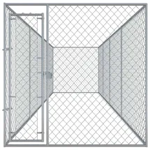 vidaXL Outdoor-Hundezwinger 760 x 192 x 185 cm Stahl Silber