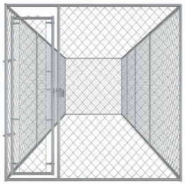 vidaXL Outdoor-Hundezwinger 760 x 192 x 185 cm Stahl Silber