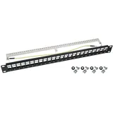 HMF 66446-02 STP Keystone-Patchpanel 19 Zoll 1 HE 24 Ports RJ45 Geschirmt Schwarz