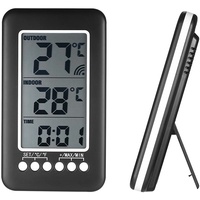 Weytoll Funk Thermometer Innen/Außen, -20~70°C 100m Reichweite, Thermometer für Innenräume Außenthermometer für Garten, Gewächshaus, mit drahtlosem Funk Sensor