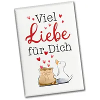 Speecheese Ente Souvenir Magnet eckig mit Spruch Viel Liebe