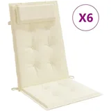 vidaXL Hochlehner-Auflagen 6 Stk. Creme Oxford-Gewebe
