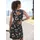 VIVANCE Jerseykleid Schwarz/Mauve Blumendruck 36