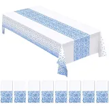 8 Stück Tischdecke Einweg: 137 x 274cm Wasserdicht Bierzeltgarnitur Tischdecke, Papiertischdecke Rolle, Rechteckig Tischtuch Geeignet für Party, Geburtstagdeko, Hochzeit, Oktoberfest, Weihnachten