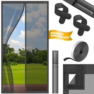 Kesser Fliegengitter Tür 90 x 200 cm Anthrazit