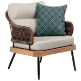 Xlmoebel Sessel Hochwertiger Rattan-Sessel in beigem Design für entspanntes Relaxen (Sessel), Hergestellt in Europa beige