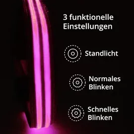 petsation Leuchthalsband Hundehalsband Pink M