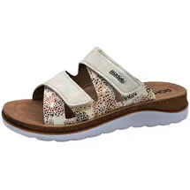 ROHDE Damen Pantolette mit Blumendruck und Lederdecksohle Baviera 1302, Größe:41 EU,