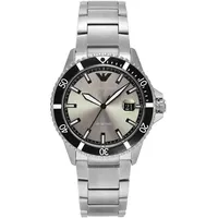 Emporio Armani Herren Analog Quarz Uhr mit Edelstahl Armband