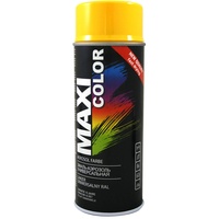Maxi Color NEW QUALITY Sprühlack Lackspray Glanz 400ml Universelle spray Nitro-zellulose Farbe Sprühlack schnell trocknender Sprühfarbe (RAL 1023 verkehrsgelb glänzend)