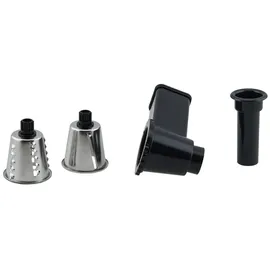 h.koenig AC8 Zubehör KM80 Küchenmaschine / Fleischwolf / 3 Lochscheiben / Reibe mit 3 Einsätzen / Wurstfüller / Cookie-Set / silber