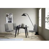 Polsterstuhl STRESSLESS "Laurel", grau (dunkelgrau dinamica, chrom matt), B:53cm H:92cm T:59cm, Microfaser DINAMICA (88% Polyester, 12% Polyurethan), Stühle, Polsterstuhl, Low Back, Größe L, mit Beinen aus Stahl in Chrom matt