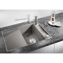 Blanco Axia III 45 S-F links Flächenbündig schwarz Excenterbetätigung 770 x 500 mm