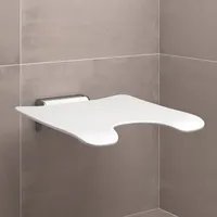 Hewi System 900 Klappsitz mit Hygieneausschnitt 450 x 112 x 525 mm Edelstahl geschliffen signalweiß