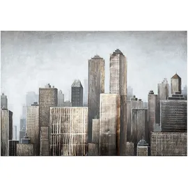 Gilde Dekoobjekt 3D Bild "Big Apple" - Handgemaltes Kunstwerk auf Leinwand mit Aluminiu