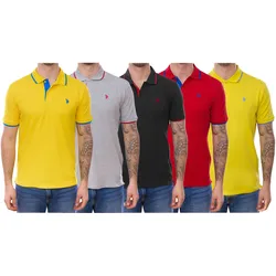 U.S. POLO ASSN. Herren Polo-Shirt Basic-Shirt Baumwoll-Shirt Kurzarm-Shirt in verschiedenen Farben - L