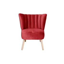 Max Winzer Sessel Alessandro Samtvelours 70 x 80 x 66 cm Rot