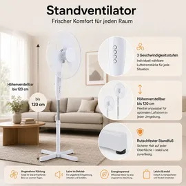 V-Tac 40 cm Standventilator weiß