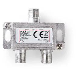Nedis SSPL210ME, Kabelsplitter, 75 Ohm, 5 - 2400 MHz, Silber, Zink, Weiblich