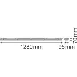 LEDVANCE Feuchtraumleuchte Kunststoff/Metall 120 cm IP65 inkl. Bewegungsmelder grau