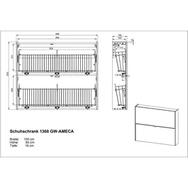 Germania Ameca 100 x 83 x 18 cm grau / grau
