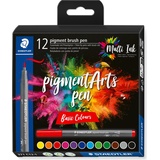 Staedtler pigment brush pen 371 basic colours sortiert, 12er-Set (371 C12-1)
