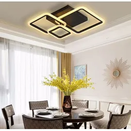 Homefire Deckenlampe LED Deckenleuchte 24W Küchenlampe Schwarz Wohnzimmerlampe Modern Design,Deckenbeleuchtung für Wohnzimmer Schlafzimmer