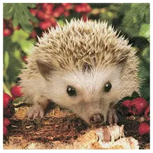 Magni HOME FASHION Papierserviette 20 Servietten Barnie - Der Igel Barnie 33x33cm, (20 St) braun|grün|rot