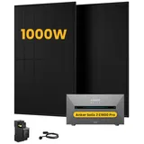 Anker Balkonkraftwerk 1000W Solaranlage Anker Solix Solarbank 2 E1600 Pro Speicher, (2x 500Wp Paneele und Smart Meter im Lieferumfang enthalten), Speicher mit integriertem Wechselrichter, All-in-One 1600 Wh Akku